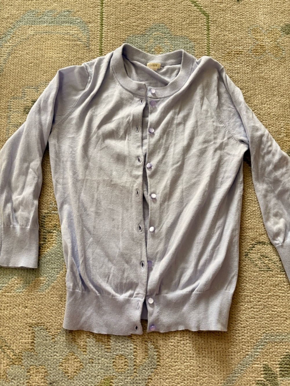 J.Crew Lavender Crewneck Button Jackie Cardigan